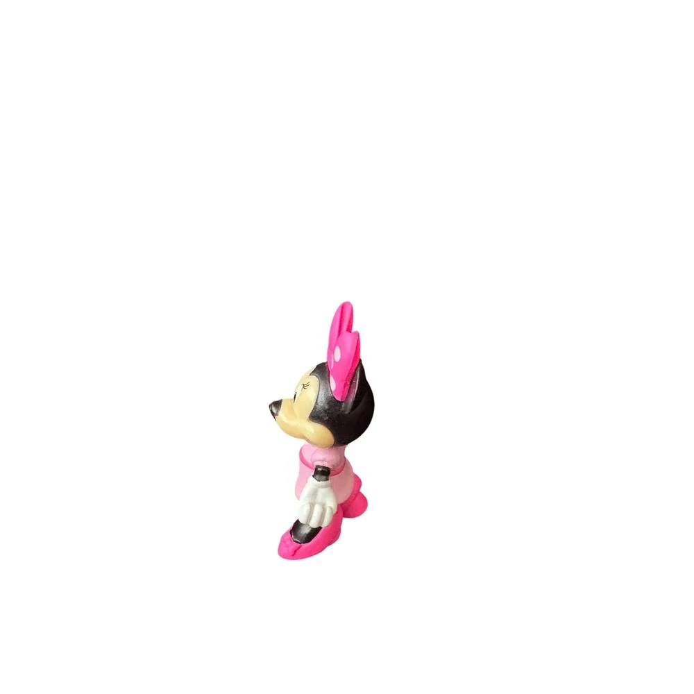 Disney Minnie Mouse PVC Figure Pink Dress Polka Dot Bow Jakks Pacific 2.5